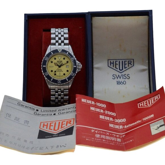 Midsize 32mm Heuer Pre-Tag Luminous 1000 Series SS Watch! Ref: 980.115N w/ B+P! - Picture 8 of 14
